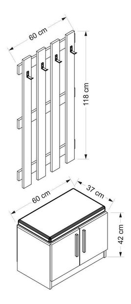 Predsieňová zostava Nemake 12 (biela) 