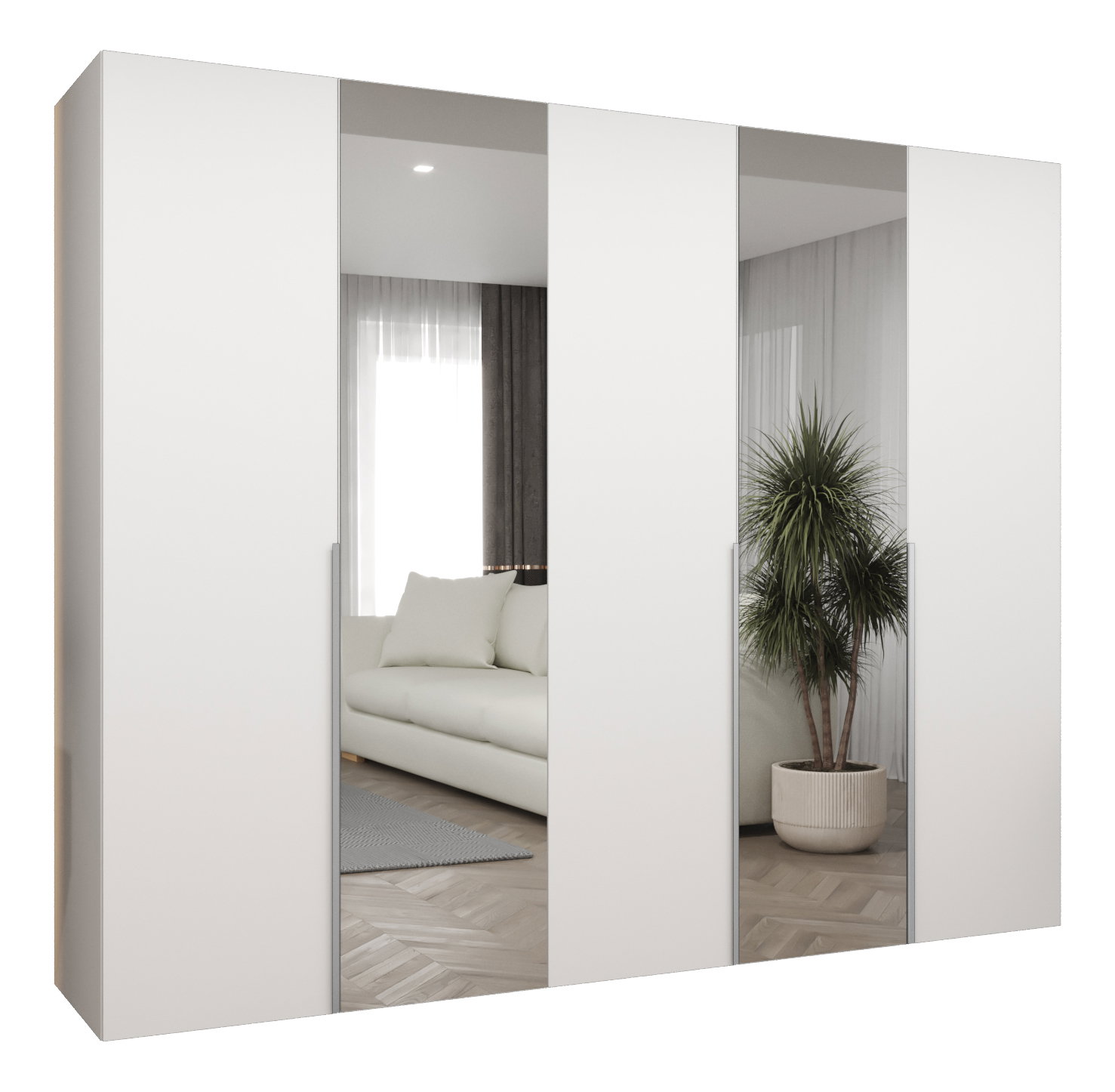 Dulap de haine 250 cm Alice 2 (alb + Cașmir)