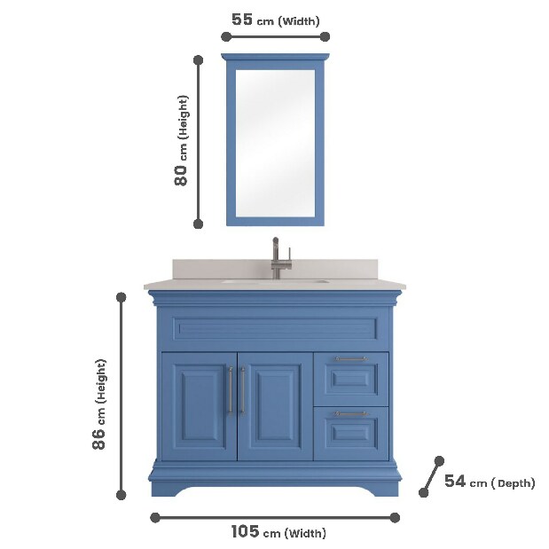 Set mobilier baie Horazio 42 (Albastru)