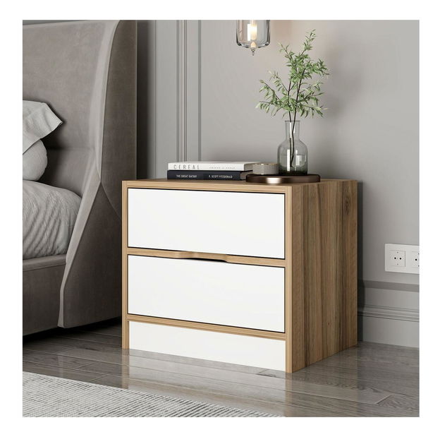 Noptieră Erich (Nuc + Alb) 