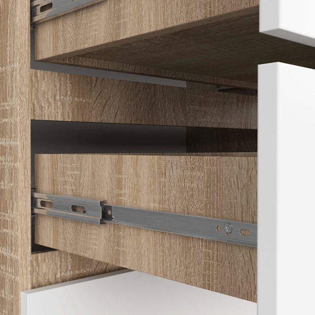 Comodă Keanu V (stejar sonoma + alb)