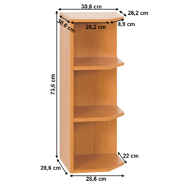 Horný kuchynský regál Leite MDF klasik W30N jelša (P)