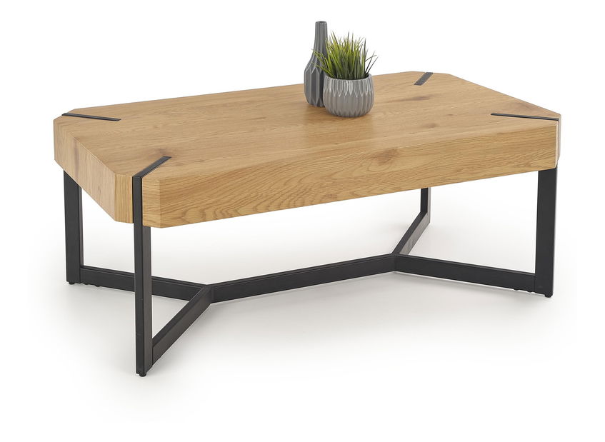 Măsuță cafea Ladolce (stejar auriu + negru)