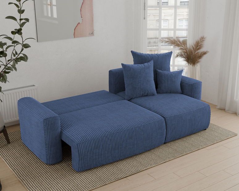 Rohová sedačka Denia (P) (tmavomodrá)