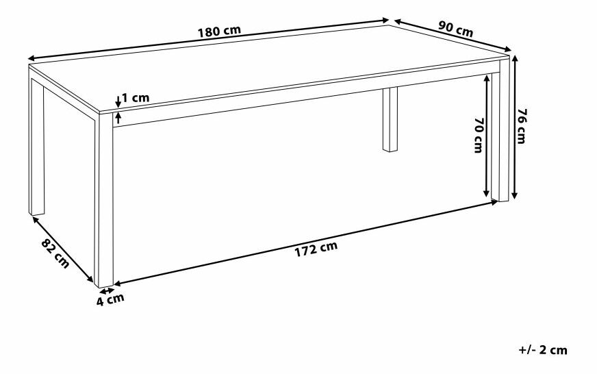 Záhradná jedálenská sada Grosso (čierna) (biela sklenená doska) (čierne stoličky)