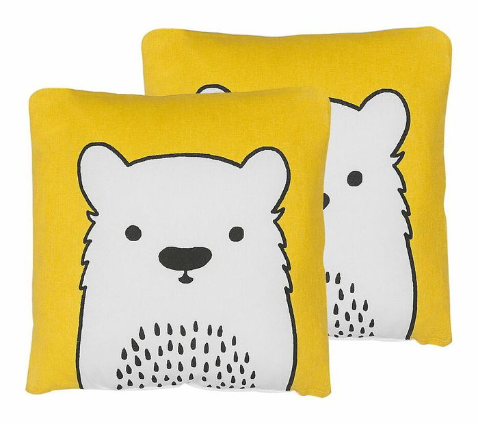 Set 2 buc perne decorative 45 x 45 cm Warza (galben)