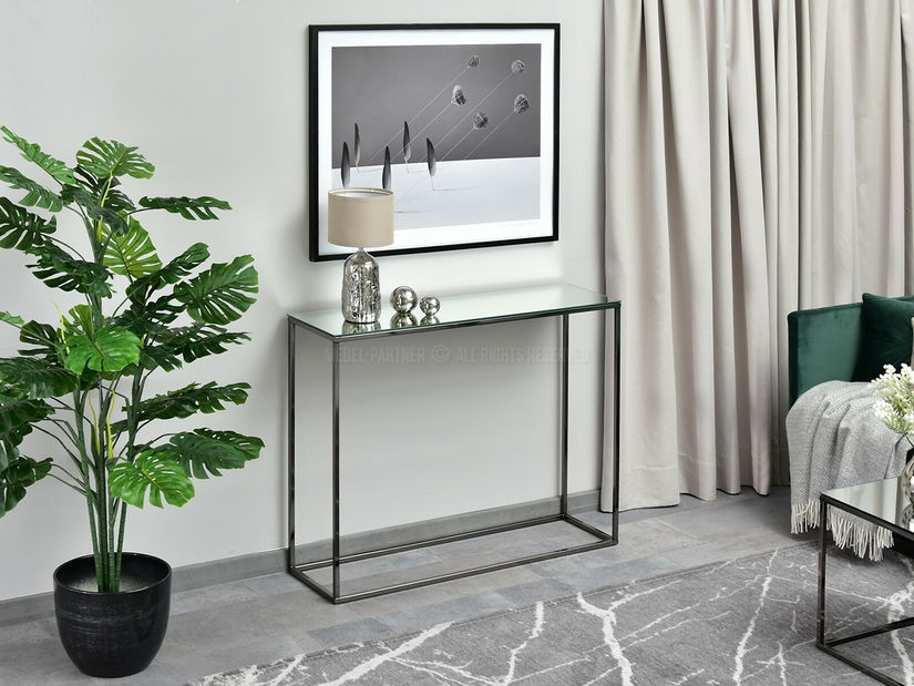 Konzolový stolík Bella Kons (chrómová + čierna)