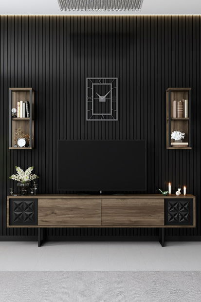 Set mobilier living Buon 2 (nuc + negru)