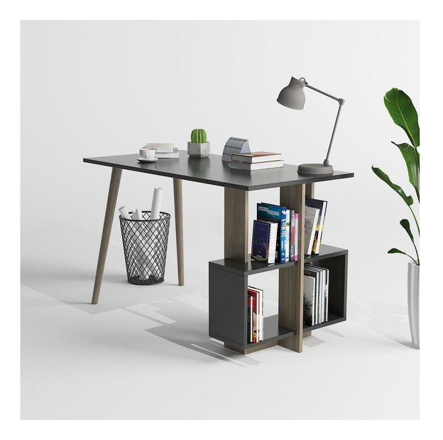 Písací stôl Mavade 6 (antracit + orech) 