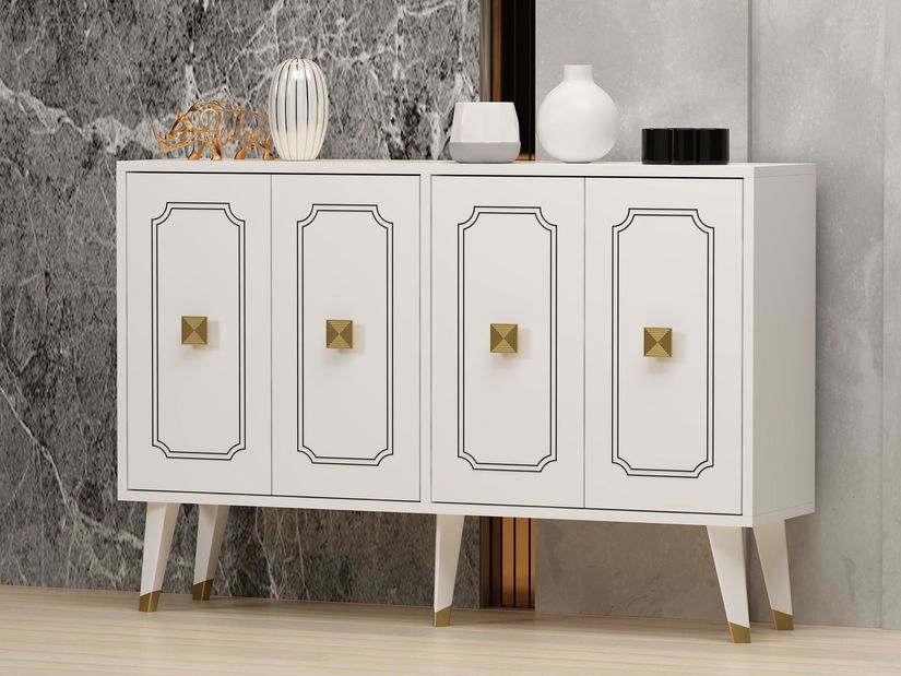 Skrinka Dubepi 3 (biela + zlatá) 