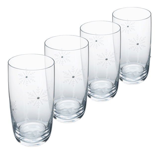 Set de 4 pahare pentru băuturi cu cristale 460ml Snouflek 