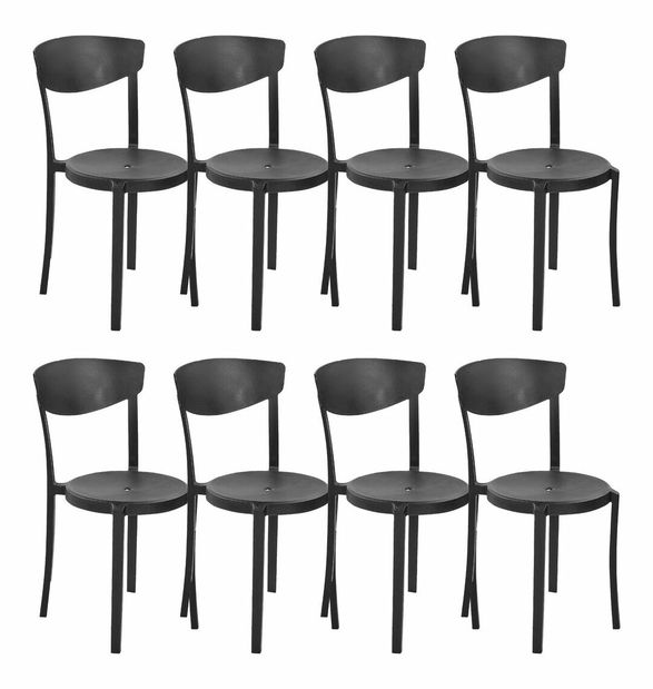 Set 8 ks jedálenských stoličiek Valkyrja (čierna) 