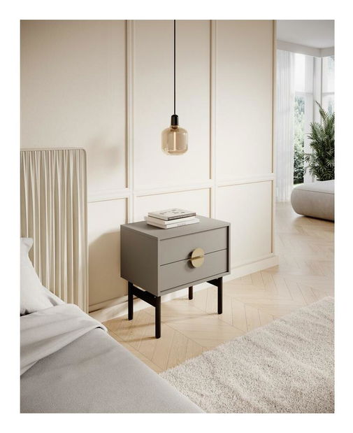 Noćni stolić Stellia S3 (cappuccino + crna)