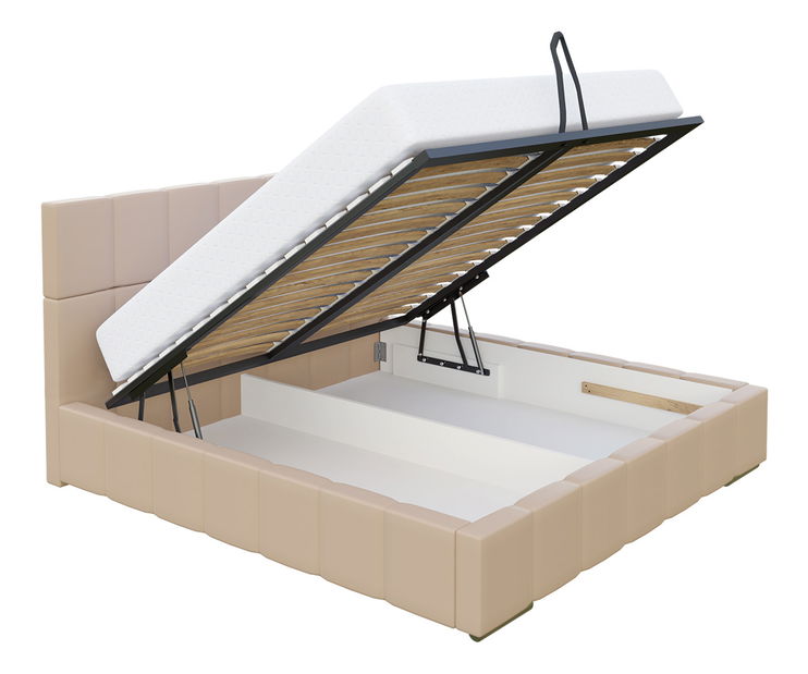 Pat tapițat cu sp. depozitare Mikael (160x200) (Rico 1)