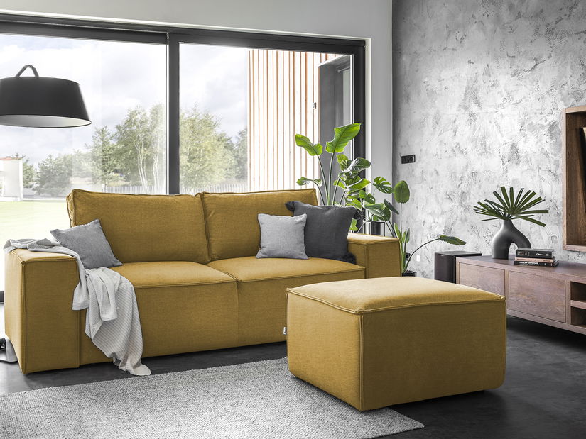 Canapea Shala 45 (galben) (cu taburete)