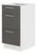 Alsó konyhaszekrény Lavera 40 D 3S BB QUADRO (fehér + fényes szürke)