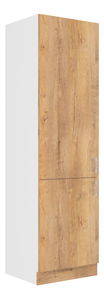 Potravinová kuchynská skrinka Sylrona 60 DK-210 2F (korpus: biela + front: dub lefkas)