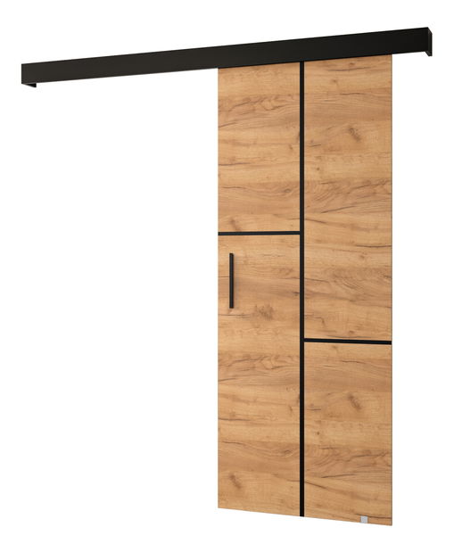 Uși culisante 90 cm Sharlene VII (craft auriu + negru mat + negru)