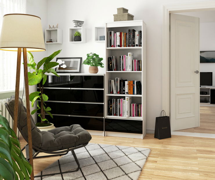 Raft Radha (alb + negru lucios )