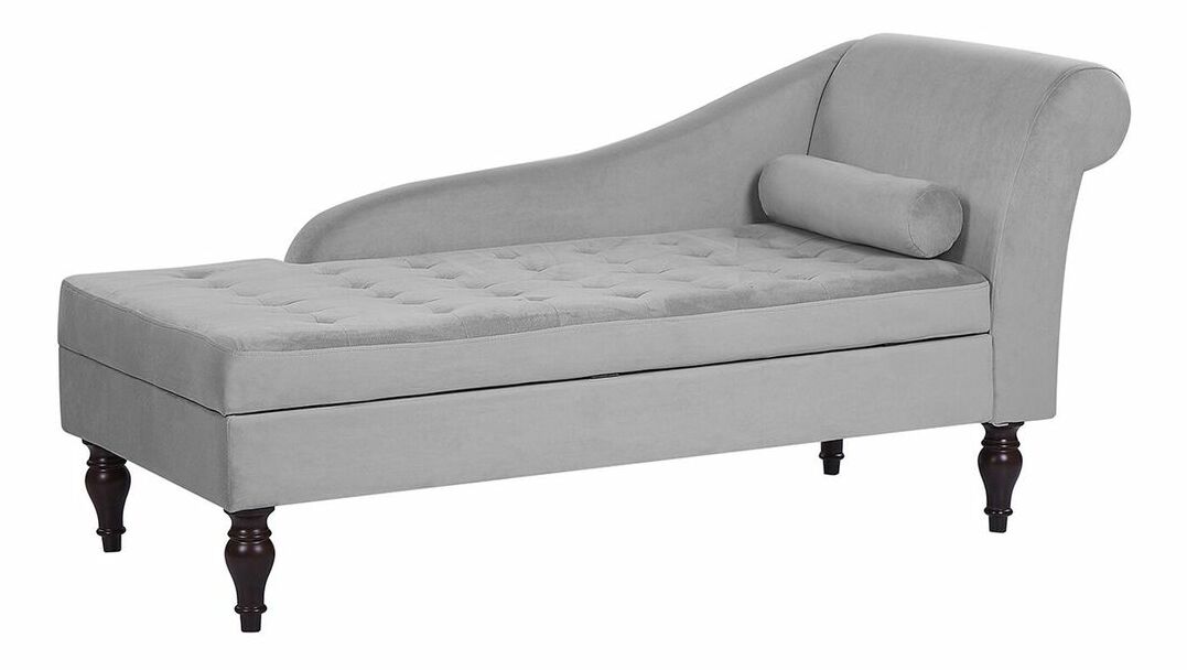 Fotoliu șezlong relaxare PLON (poliester) (gri) (cu sp. depozitare)