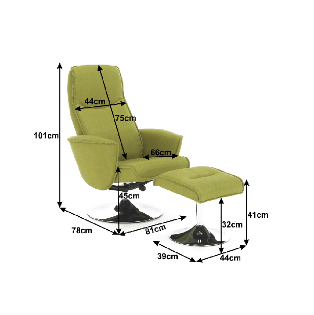 Relax fotel Short (zöld)