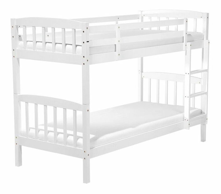 Poschodová posteľ 90 cm REWIND (s roštom) (biela)