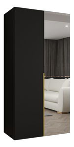 Dulap de haine 100 cm Alice 2 (Negru + Auriu)