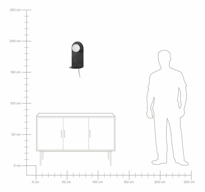 Nástenné osvetlenie Mapza (grafit)