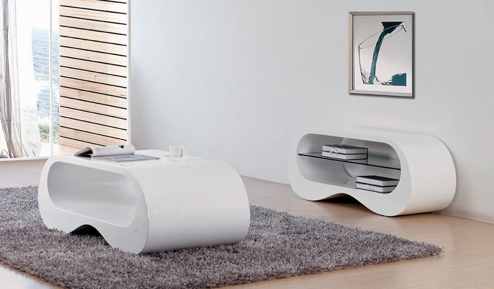 Masă de cafea Miranda B alb