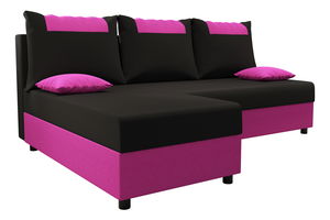 Rohová sedacia súprava Stellar L (čierna + fialová) (L)