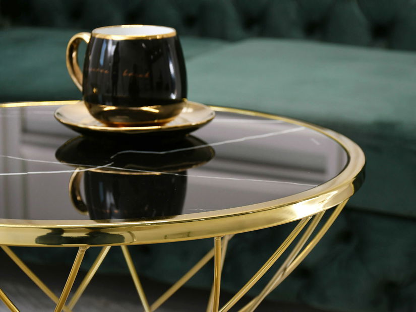 Konferenčný stolík Favorezcan (čierna + zlatá)
