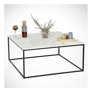 Măsuță de cafea Poline (alb + negru)