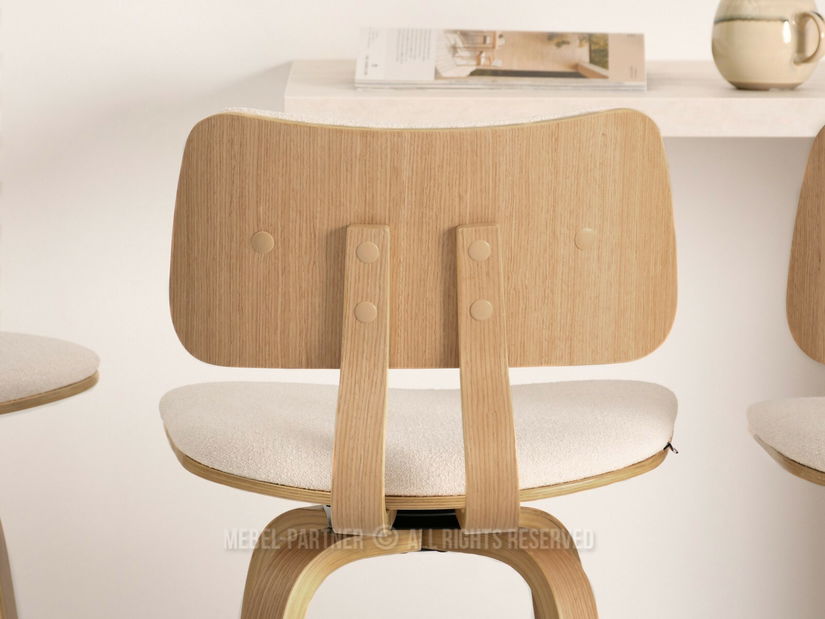 Stolička Heindrich (krémová + dub)