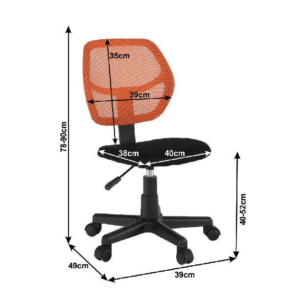 Otočná stolička Meriet (oranžová)