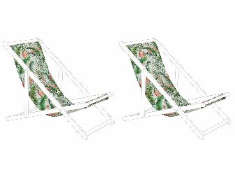 2 db-os huzatkészlet kerti nyugágyhoz Antio (zöld, flamingók)