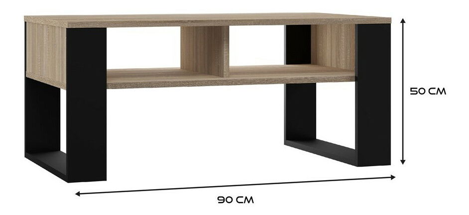 Konferenčný stolík Maduro 3 (dub sonoma + čierna)