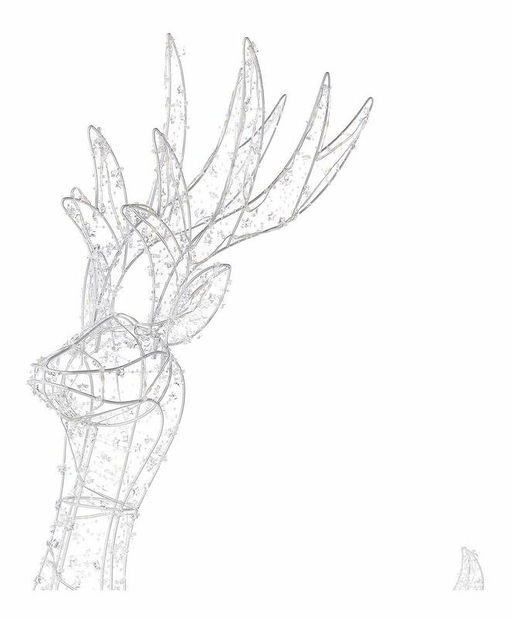 Kültéri rénszarvas alakú dekoráció Hale (ezüst) (világítással)