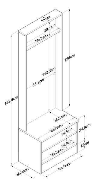 Set mobilier hol Montorio (nuc + alb)