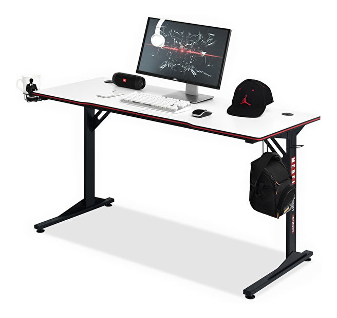 PC stolík Matts 140 (biela + čierna)