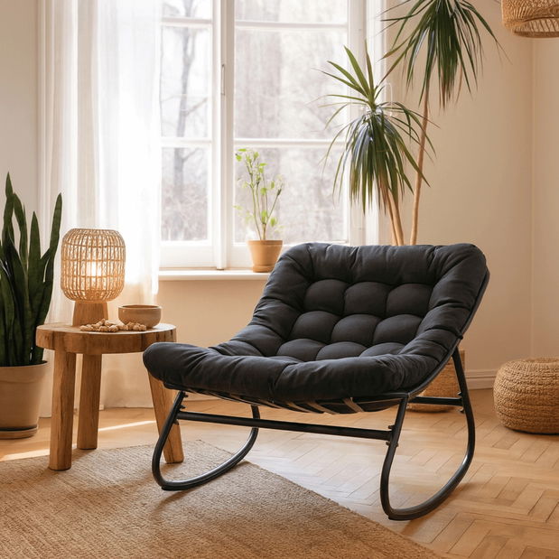 Fotoliu balansoar Aures (negru) 