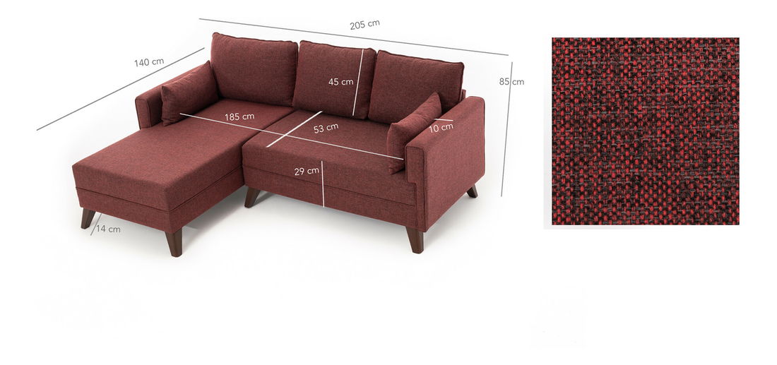 Széthúzható kanapé Bellina 2 (bordó) (B)