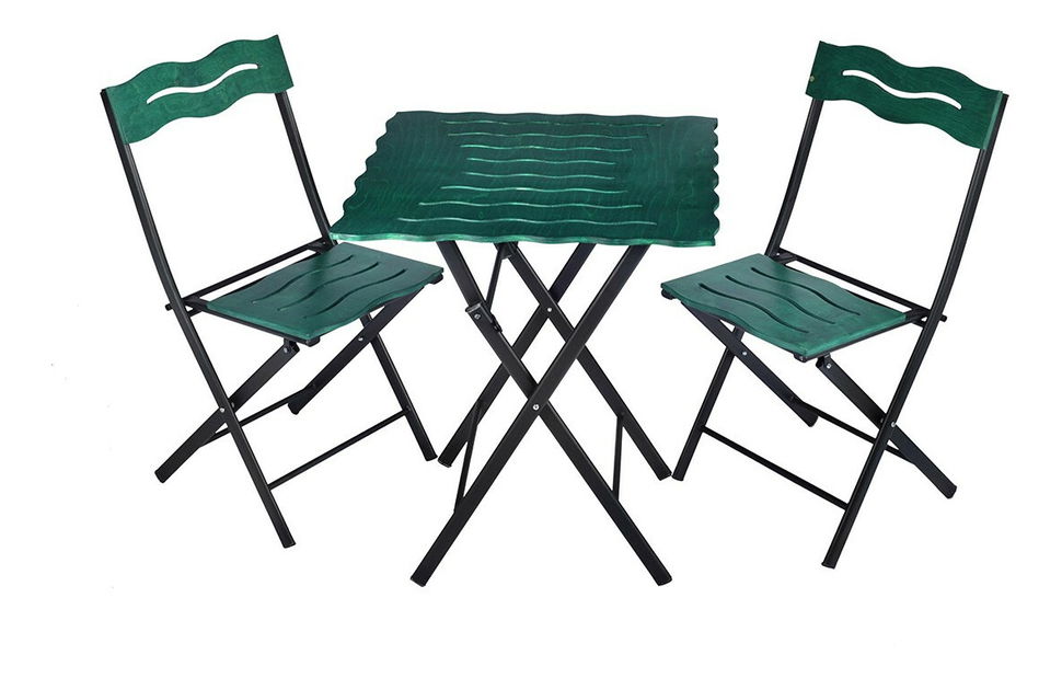 Súprava záhradného stola a stoličiek (3 kusy) Bonita (zelená + čierna)
