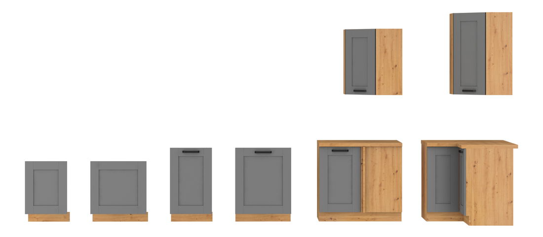 Ușă pentru mașina de spălat vase încorporată Lucid ZM 446 x 570 (Stejar artisan + dustgrey)