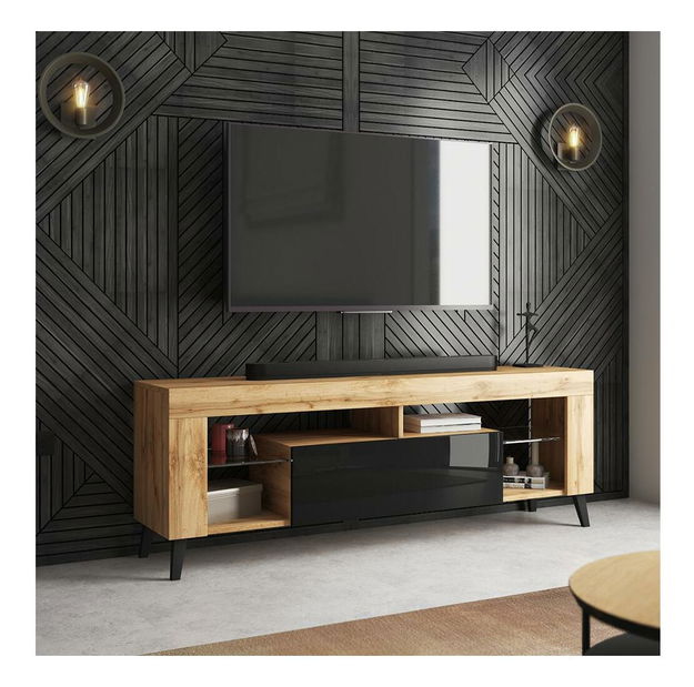 TV skrinka/stolík Huricane (dub lancaster + čierna)