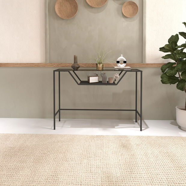 Konzolasztal Ladone (fekete + füstüveg)