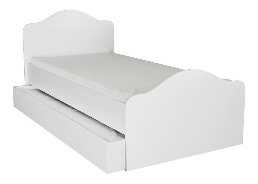 Egyszemélyes ágy 90 cm Sabese 4 (fehér) (ágyráccsal)