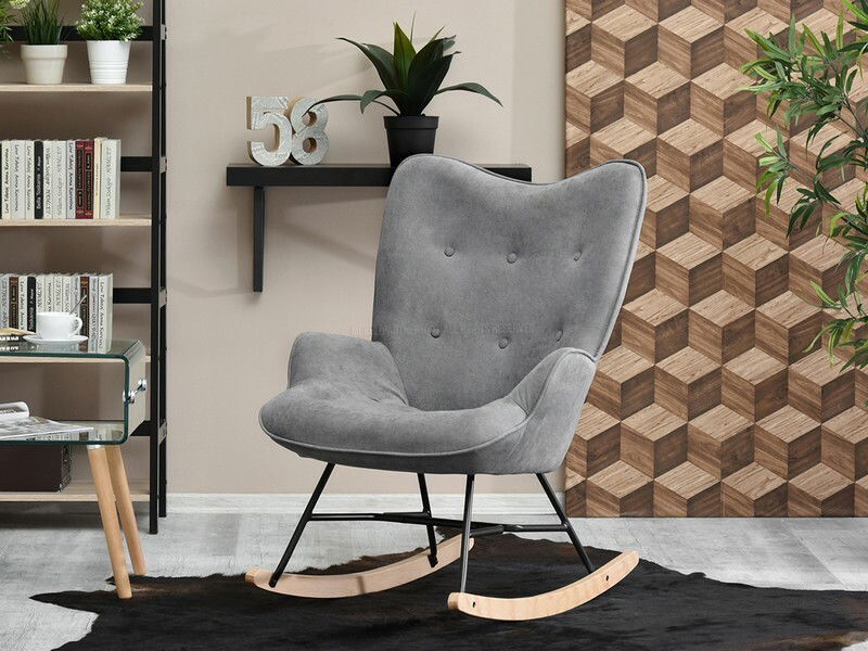 Kreslo Sibyla (sivá + buk biely)