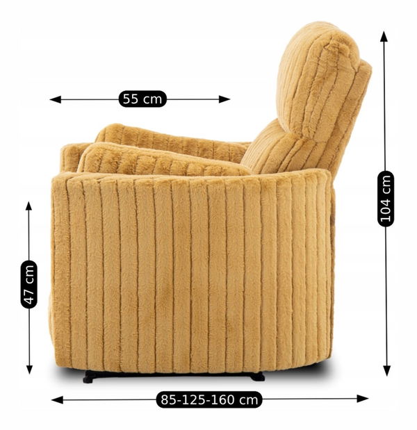 Polohovacie kreslo Reunirse (horčicová) 