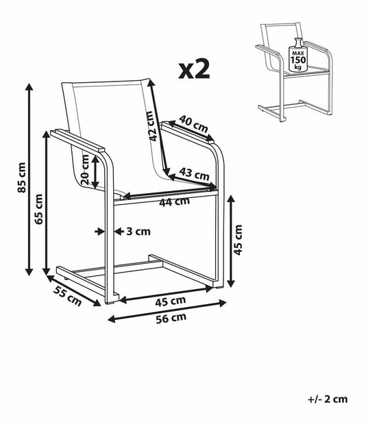 Set 2 buc. scaune de grădină COLSO (bej)