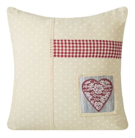 Pernă decorativă 40x40 cm Escante (crem + roșu)